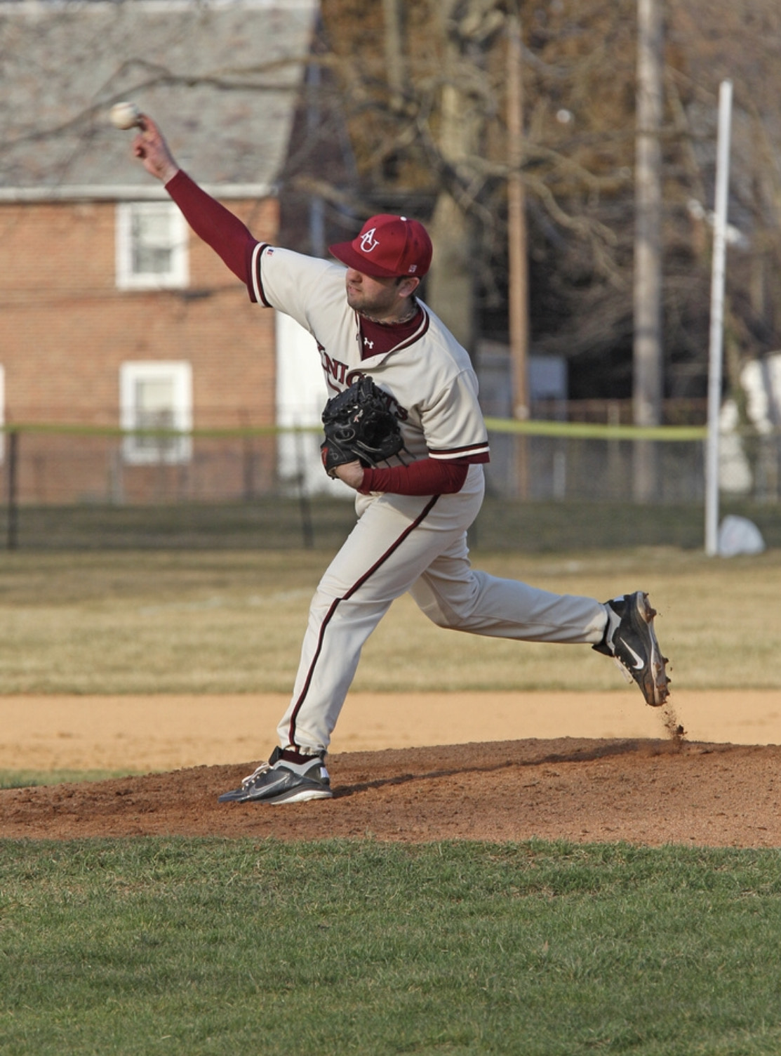 Planamento pitching during his senior season at Arcadia.
